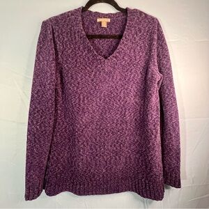 💜 White Stag Cozy Purple Chenille Sweater (Size Large 12–14)